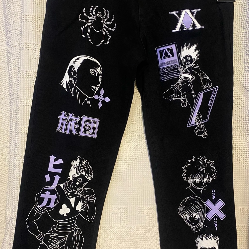 HunterxHunter Black Graphic Pants